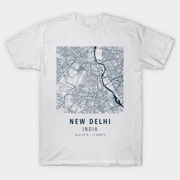 new delhi simple map T-Shirt by boy cartograph